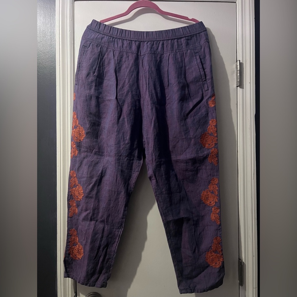 Anthropologie Purple and Orange Boho Pants